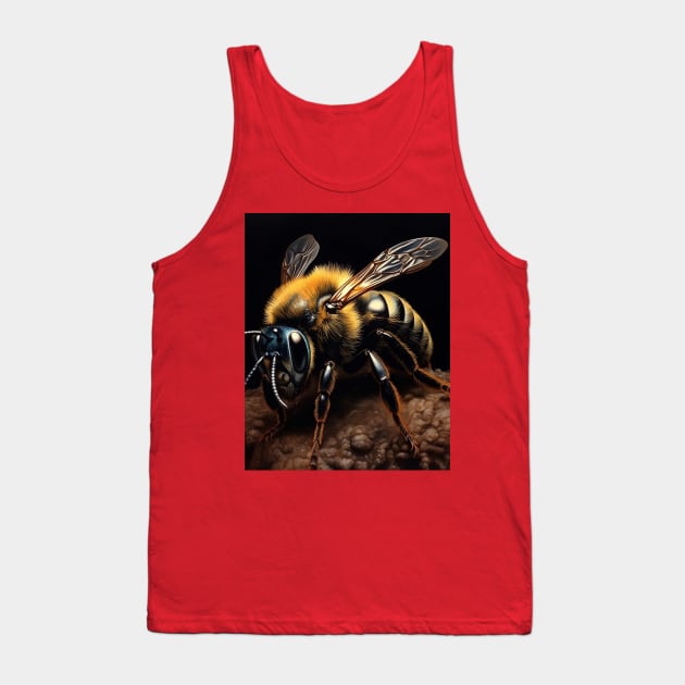 Oil paint, Hyperrealism, Amazing Zoo Bee Tank Top by ABART BY ALEXST 